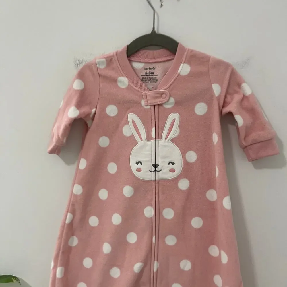 Carter's Baby Girl's Bunny Wearable SleepSack Blanket Size Medium 0-3 Months